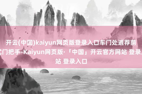 开云(中国)kaiyun网页版登录入口车门处遴荐荫藏式门把手-Kaiyun网页版·「中国」开云官方网站 登录入口